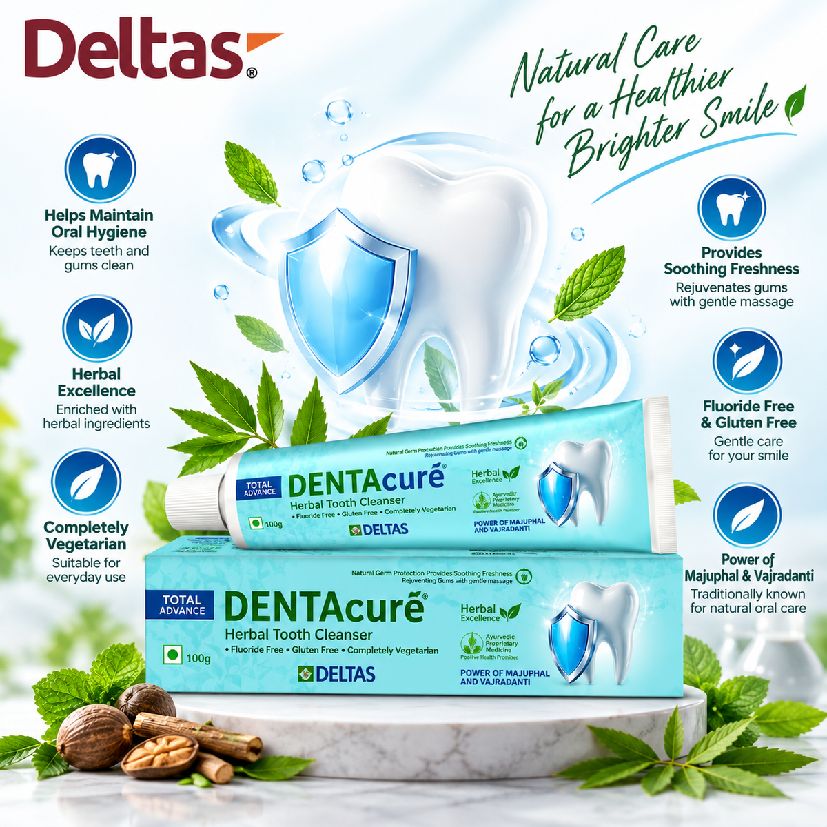 DENTAcure Herbal Tooth Cleanser | 100g