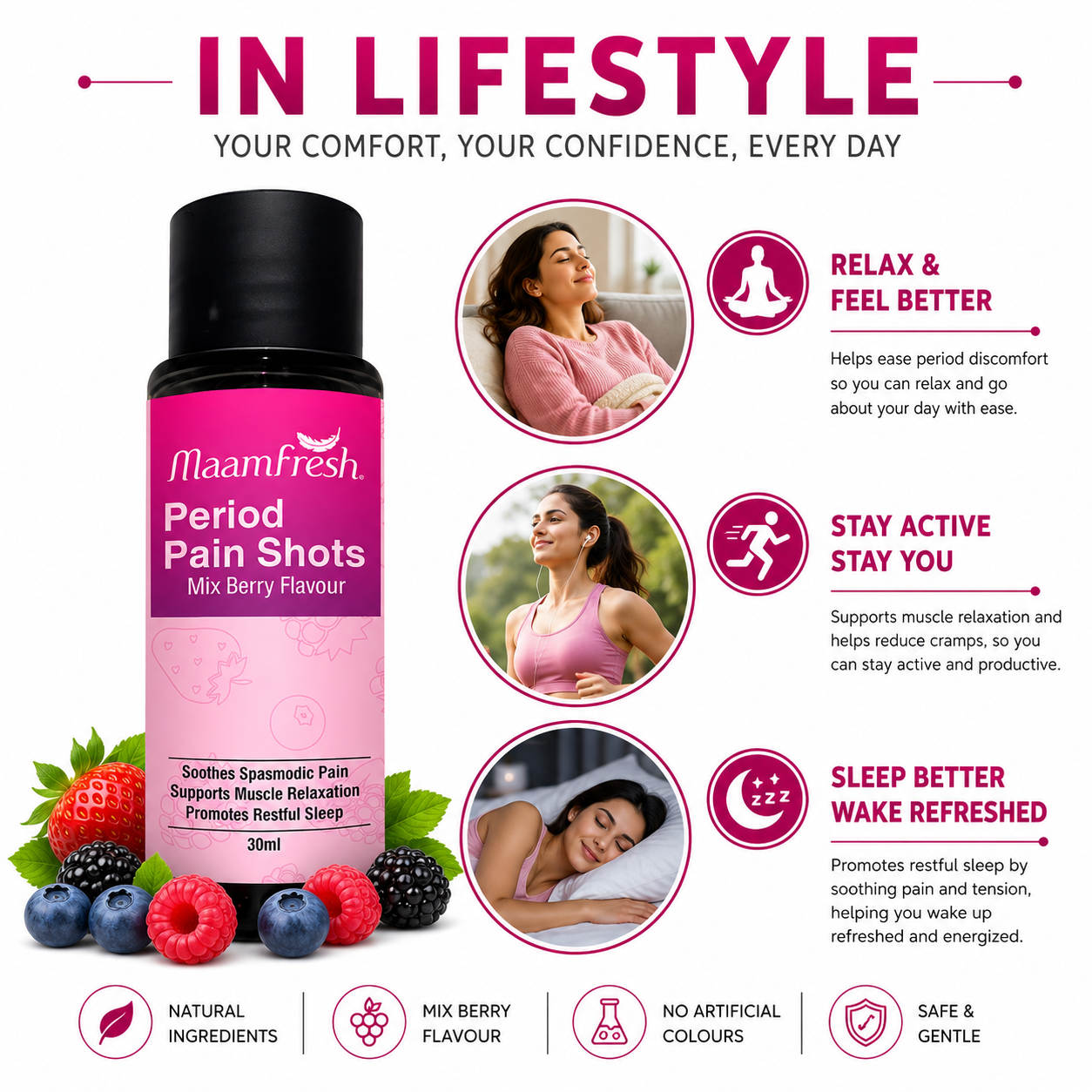 Maamfresh Period Pain Shots 30mlx6